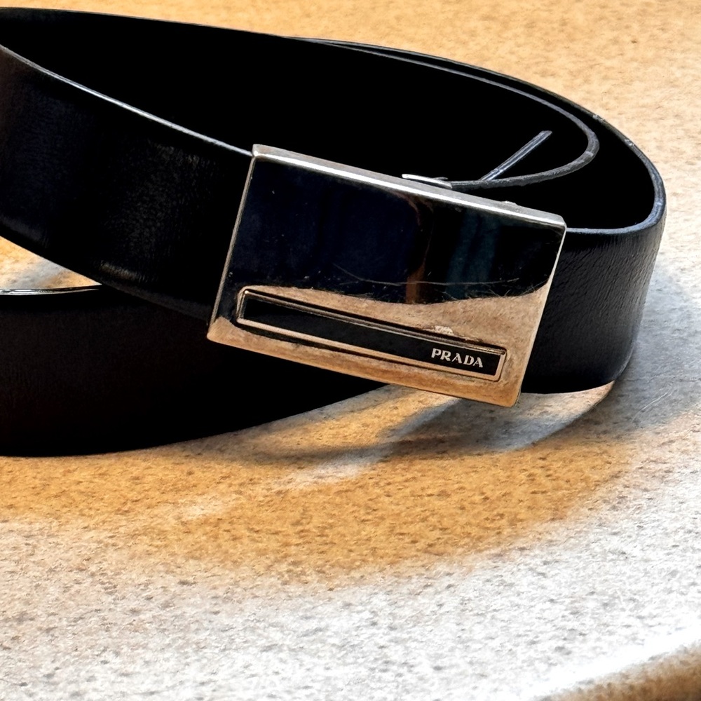Prada men’s belt size 34 black leather used